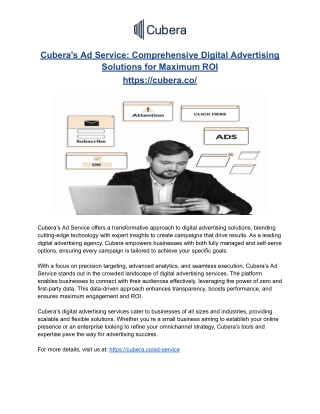 Cubera’s Ad Services
