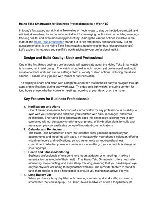 hainoteko smartwatch