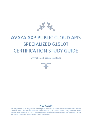 Avaya AXP Public Cloud APIs Specialized 61510T Certification Study Guide