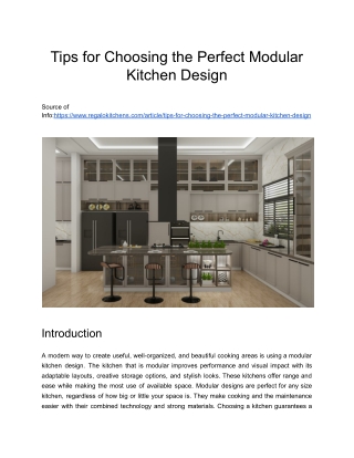 Tips for Choosing the Perfect Modular Kitchen Design