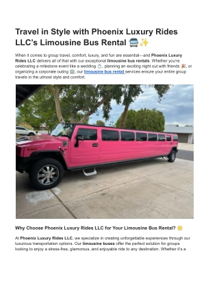 Limousine Bus Rental