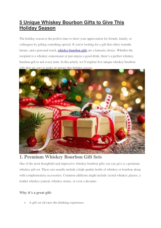 5 Unique Whiskey Bourbon Gifts to Give This Holiday Season