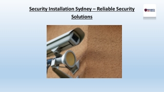 Security Installation Sydney – Reliable Security Solutions