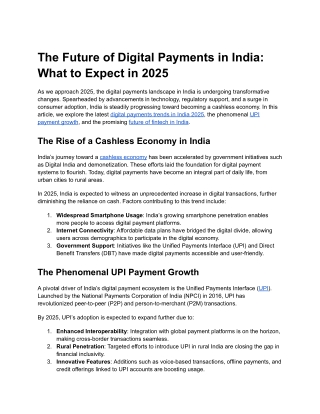 The Future of Digital Payments in India: What to Expect in 2025