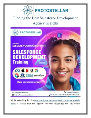 Finding the Best Salesforce Development Agency in Delhi