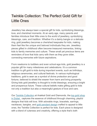 Twinkle Collection_ The Perfect Gold Gift for Little Ones