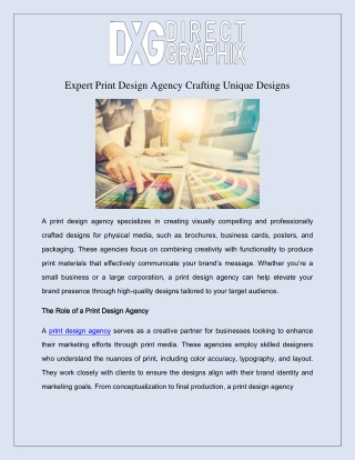 Expert Print Design Agency Crafting Unique Designs