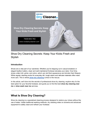 Shoe Dry Cleaning Secrets Keep Your Kicks Fresh and Stylish
