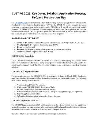 CUET PG 2025: Key Dates, Syllabus, Application Process, PYQ and Preparation Tips