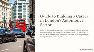 Guide to Building a Career in London's Automotive Sector