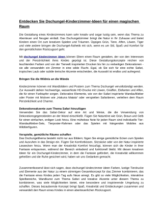 Entdecken Sie Dschungel-Kinderzimmer-Ideen für einen magischen Raum