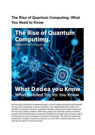 The Rise of Quantum Computing_ What You Need to Know