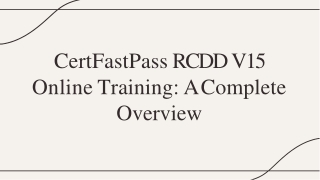 certfastpass-rcdd-v15-online-training-overview