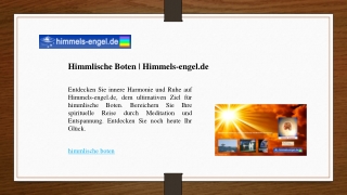 Himmlische Boten | Himmels-engel.de