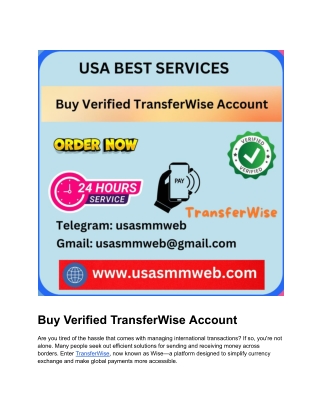 From 100% Trusted Seller Buy Verified TransferWise Account