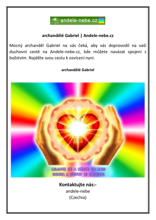 archandělé Gabriel  Andele-nebe.cz