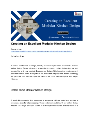 Creating an Excellent Modular Kitchen Design