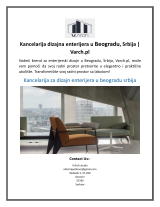 Kancelarija dizajna enterijera u Beogradu, Srbija  Varch