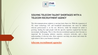 Telecom Recruitment Agencies Expert hiring in the telecom industry.