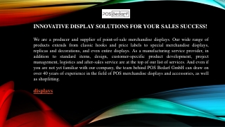 Displays Innovative und stilvolle Optionen für den Einzelhandel und Veranstaltungen.