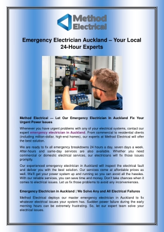 Emergency Electrician Auckland – Your Local 24-Hour Experts