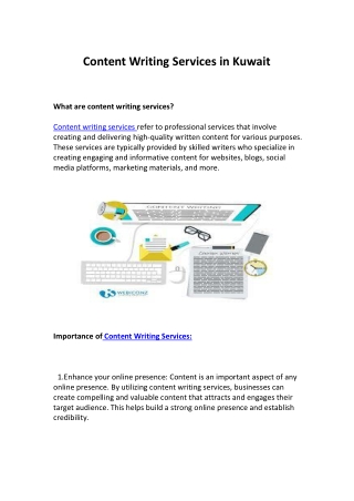 Content Writing Services in Kuwait