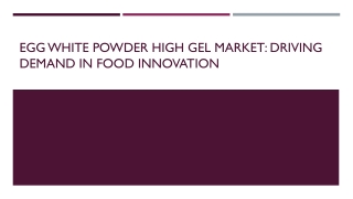 Egg White Powder High Gel Market