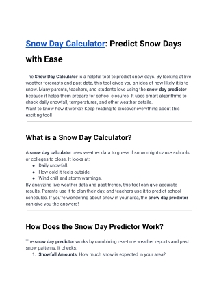 Snow Day Calculator_ Predict Snow Days with Ease