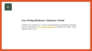 Free Writing Platforms  Myfiction's World