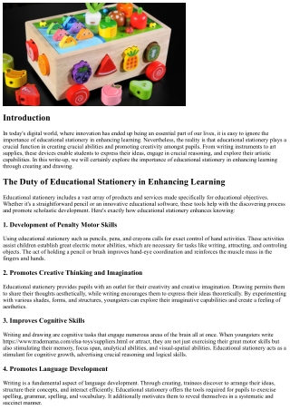 Educational Stationery: Enhancing Discovering with Creating and Drawing