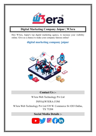 Digital Marketing Company Jaipur  W3era