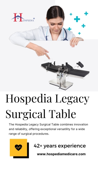 Hospedia Legacy Surgical table - Hospedia Medicare