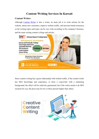 Content Writing Services In Kuwait
