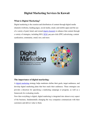 Digital Marketing Services In Kuwait