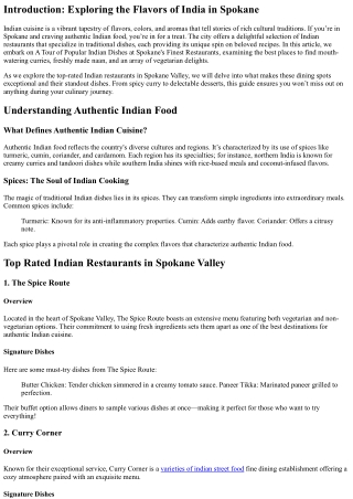 A Tour of Popular Indian Dishes at Spokane's Finest Restaurants