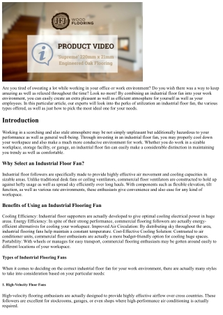 Remain Cool along with an Industrial Floor Fan in Your Workspace