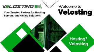 Velosting Hosting and Servers Made Simple
