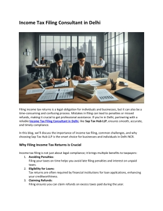 Income Tax Filing Consultant in Delhi