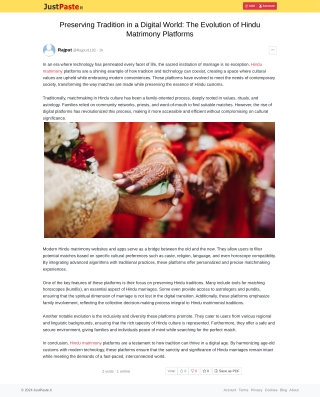 Preserving Tradition in a Digital World: The Evolution of Hindu Matrimony Platfo