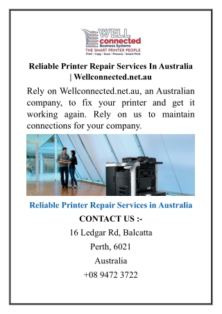 Reliable Printer Repair Services In Australia Wellconnected.net