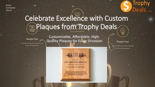 Get Premium Custom Plaques for Every Occasion at Trophy Deals