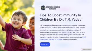 Tips To Boost Immunity In Children