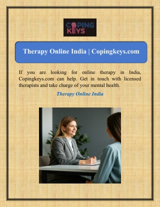 Therapy Online India | Copingkeys.com