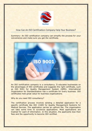 How Can An ISO Certification Company Help Your Business
