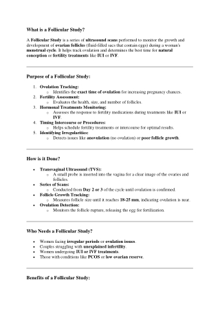 Follicular Study Test : Purpose, Procedure, Success Rate