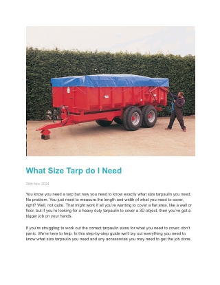 what size tarp do i need