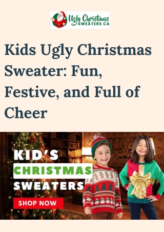 Kids Ugly Christmas Sweater Fun, Festive, and Full of Cheer