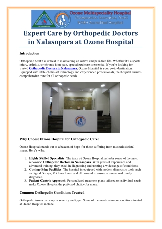 Trusted Orthopedic Doctors in Nalasopara for Bone & Joint Care