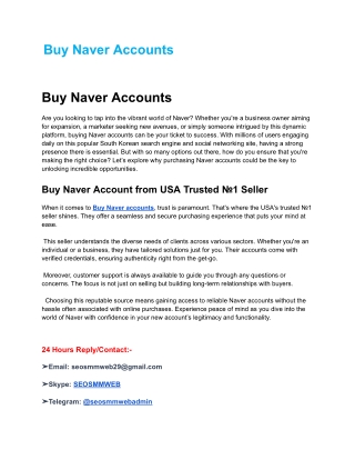 One Of The Best Website To  Buy Naver Accounts