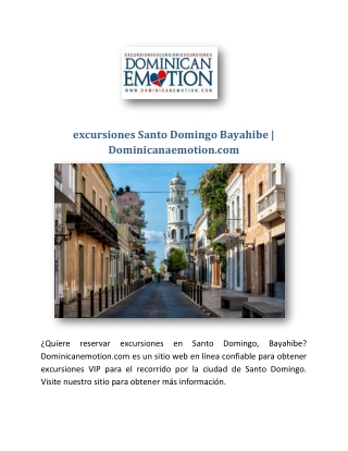 excursiones Santo Domingo Bayahibe